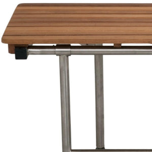 Teak Wall Mount Rectangular Shower Bench With Legs