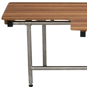 Teak Wall Mount Rectangular Shower Bench With Legs