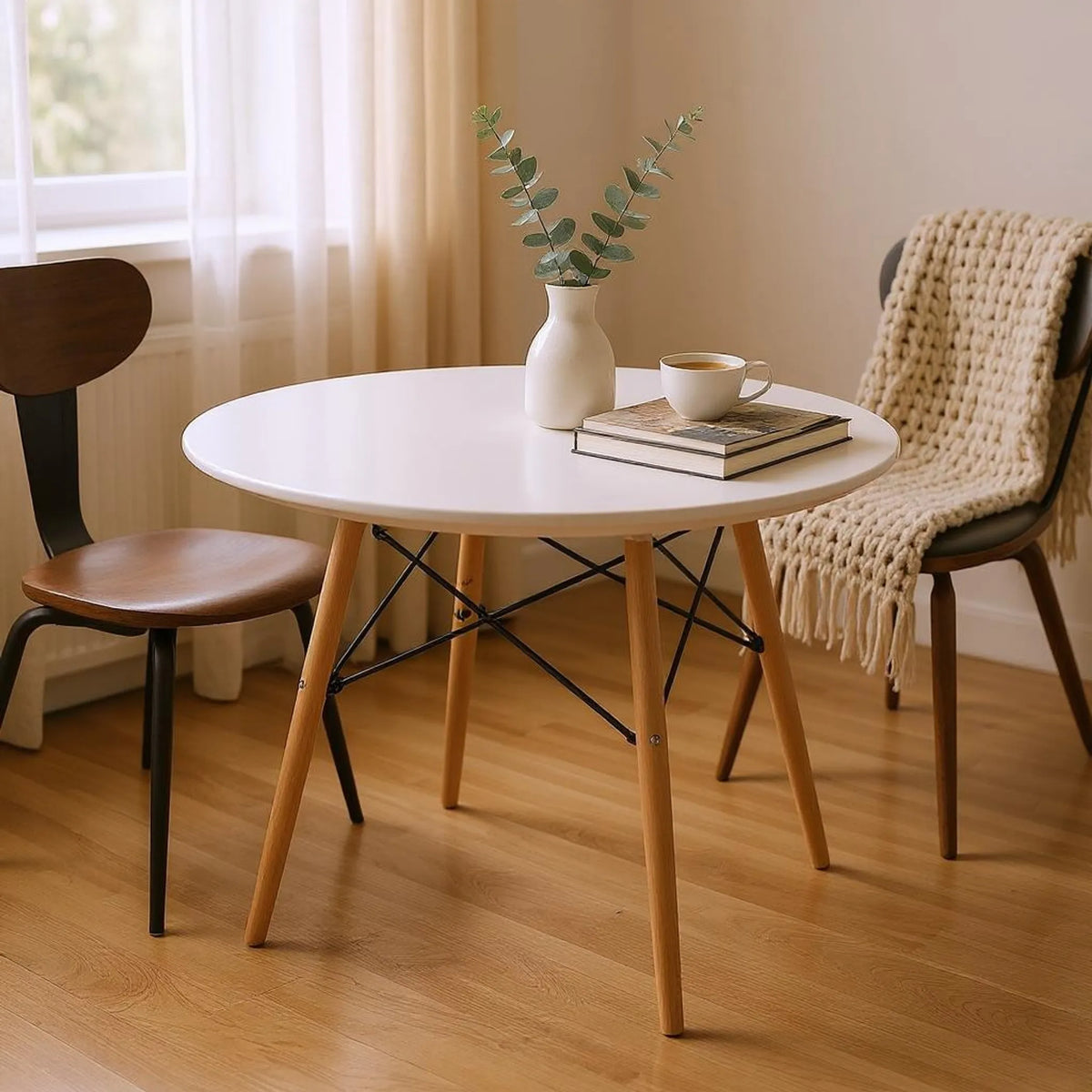 Wood Round Top Dining Table