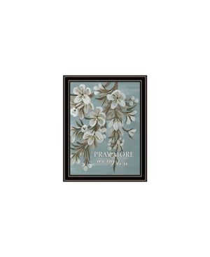 Set Of Three "Pray More And Worry Less" Black Framed Wall Art