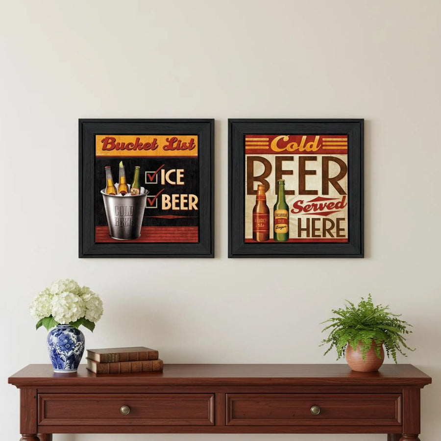 Set of Two Bucket List Black Framed Wall Art