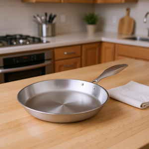 13" Silver Stainless Steel Frying Pan