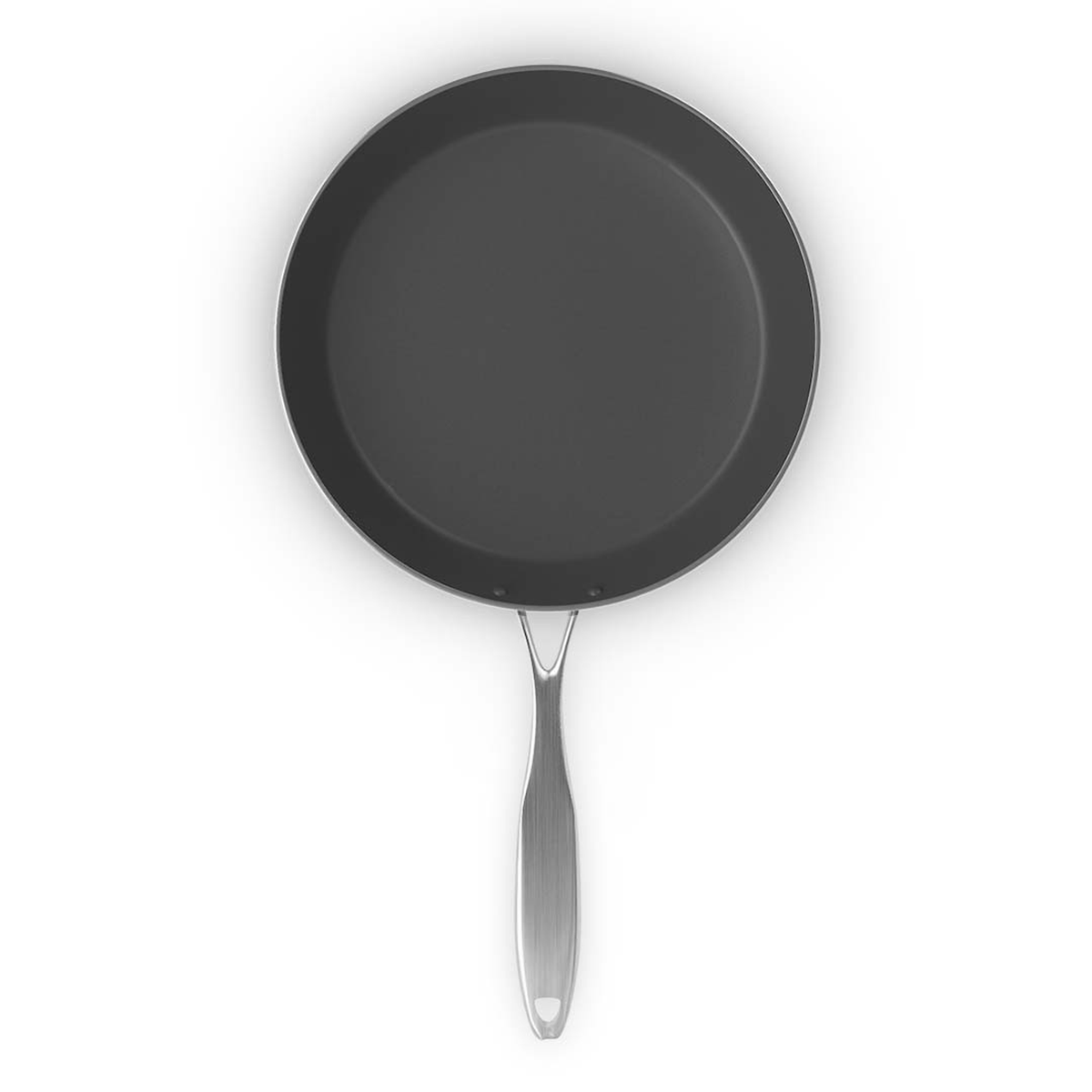 13" Black And Silver Stainless Steel Frying Pan