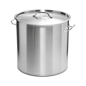 16" Silver Stainless Steel Stock Pot