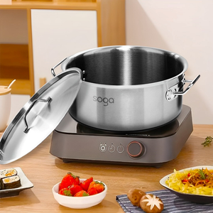 18" Silver Stainless Steel Stock Pot