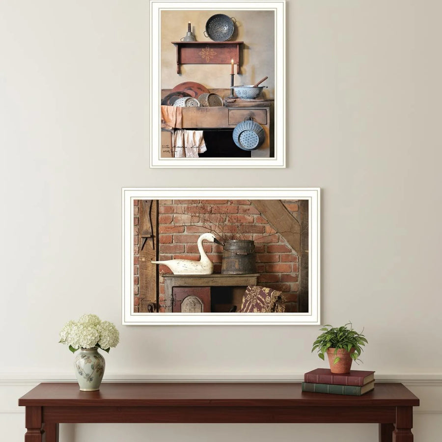 Set of Two Home Sweet Home White Framed Wall Art