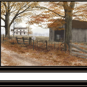 Set Of Two Old Country Road Black Framed Wall Art