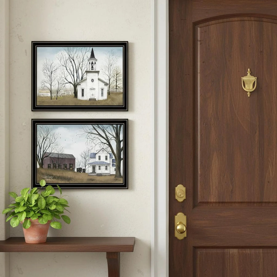 Set of Two Amazing Grace Sunday Service Black Framed Wall Art