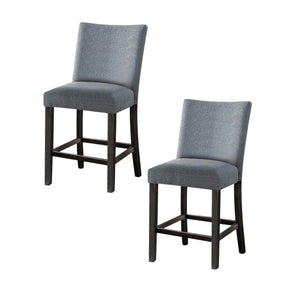 Espresso Fabric Wood Counter Height Bar Chairs