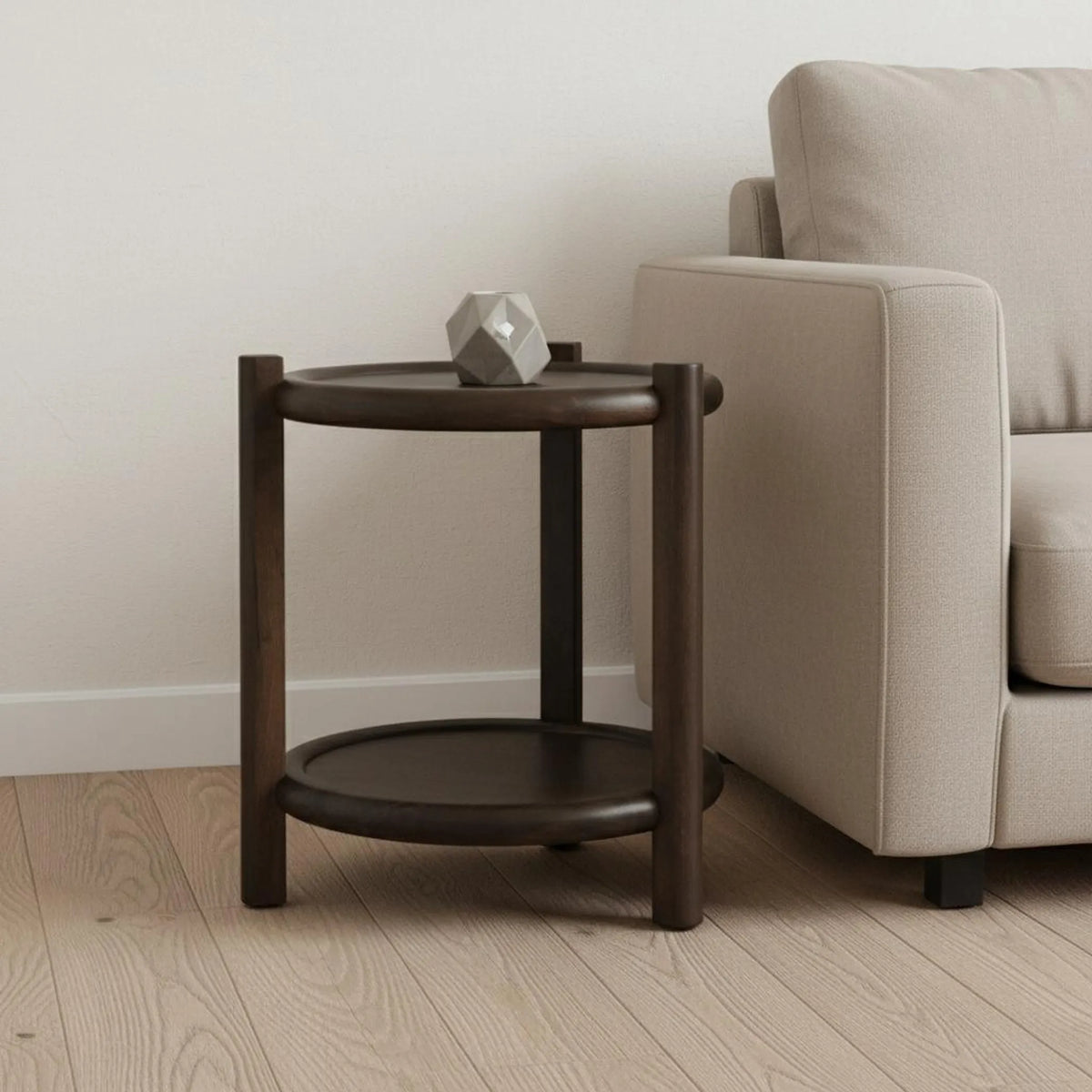 24" Dark Brown Solid Wood Tray Table - 1