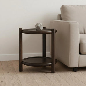24" Dark Brown Solid Wood Tray Table - 1