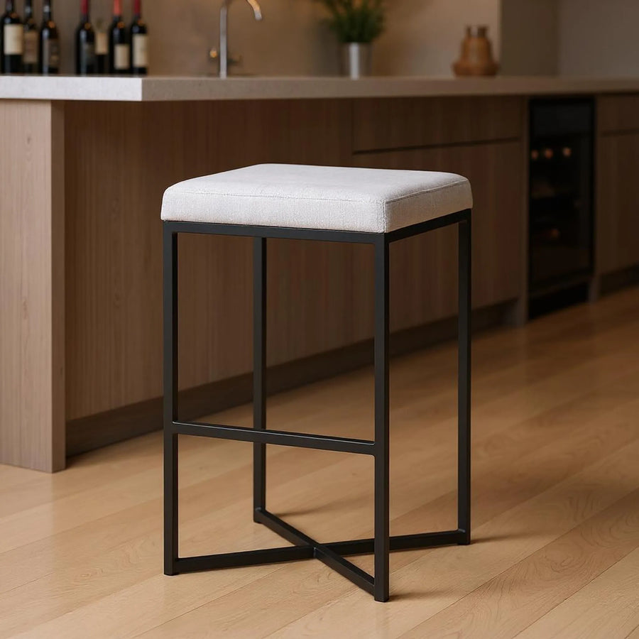 Iron Fabric Backless Bar Height Bar Chair