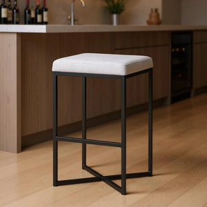 Iron Fabric Backless Bar Height Bar Chair