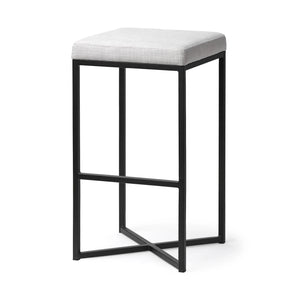 Iron Fabric Backless Bar Height Bar Chair