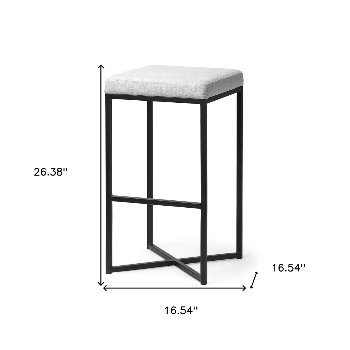 Iron Fabric Backless Bar Height Bar Chair