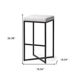 Iron Fabric Backless Bar Height Bar Chair