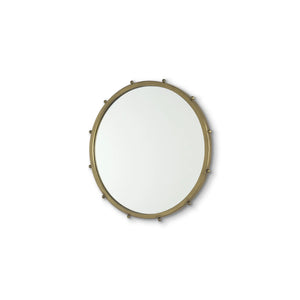 Metal Beaded Round Framed Accent Mirror