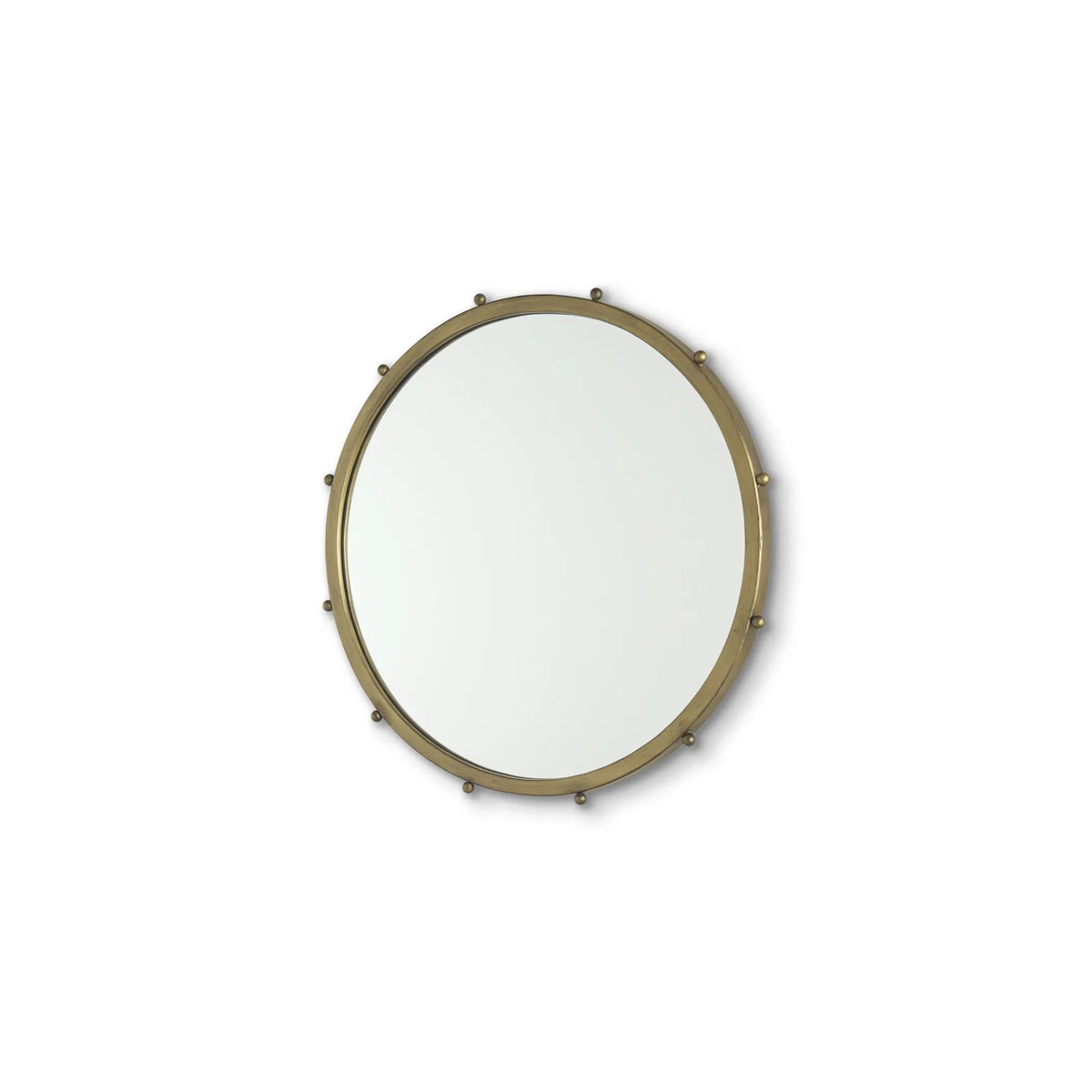 Metal Beaded Round Framed Accent Mirror