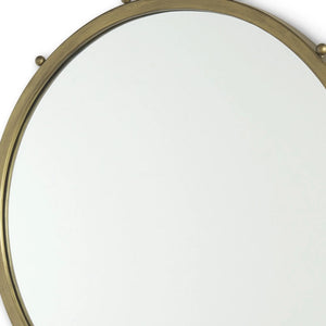 Metal Beaded Round Framed Accent Mirror