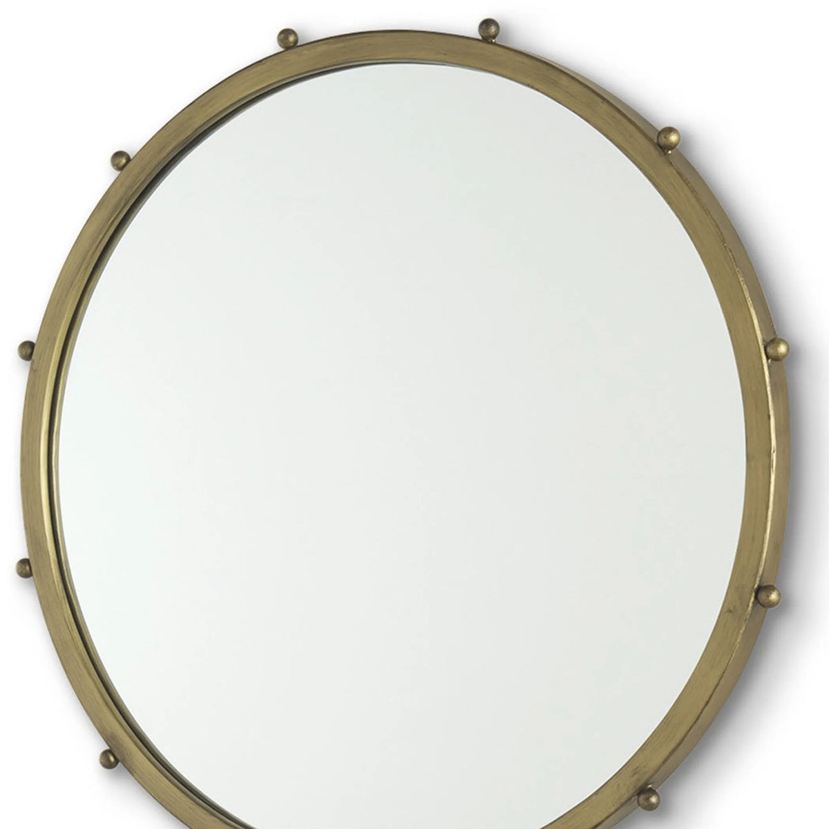 Metal Beaded Round Framed Accent Mirror
