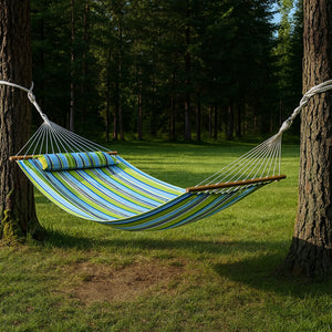 Lime Striped Double Hammock