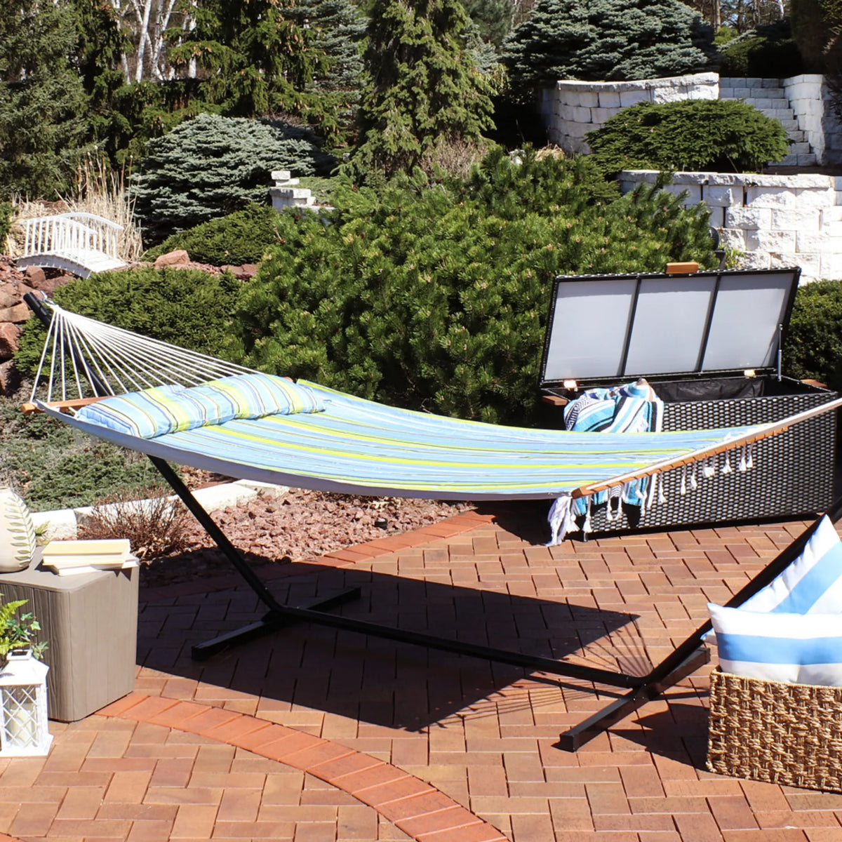 Lime Striped Double Hammock
