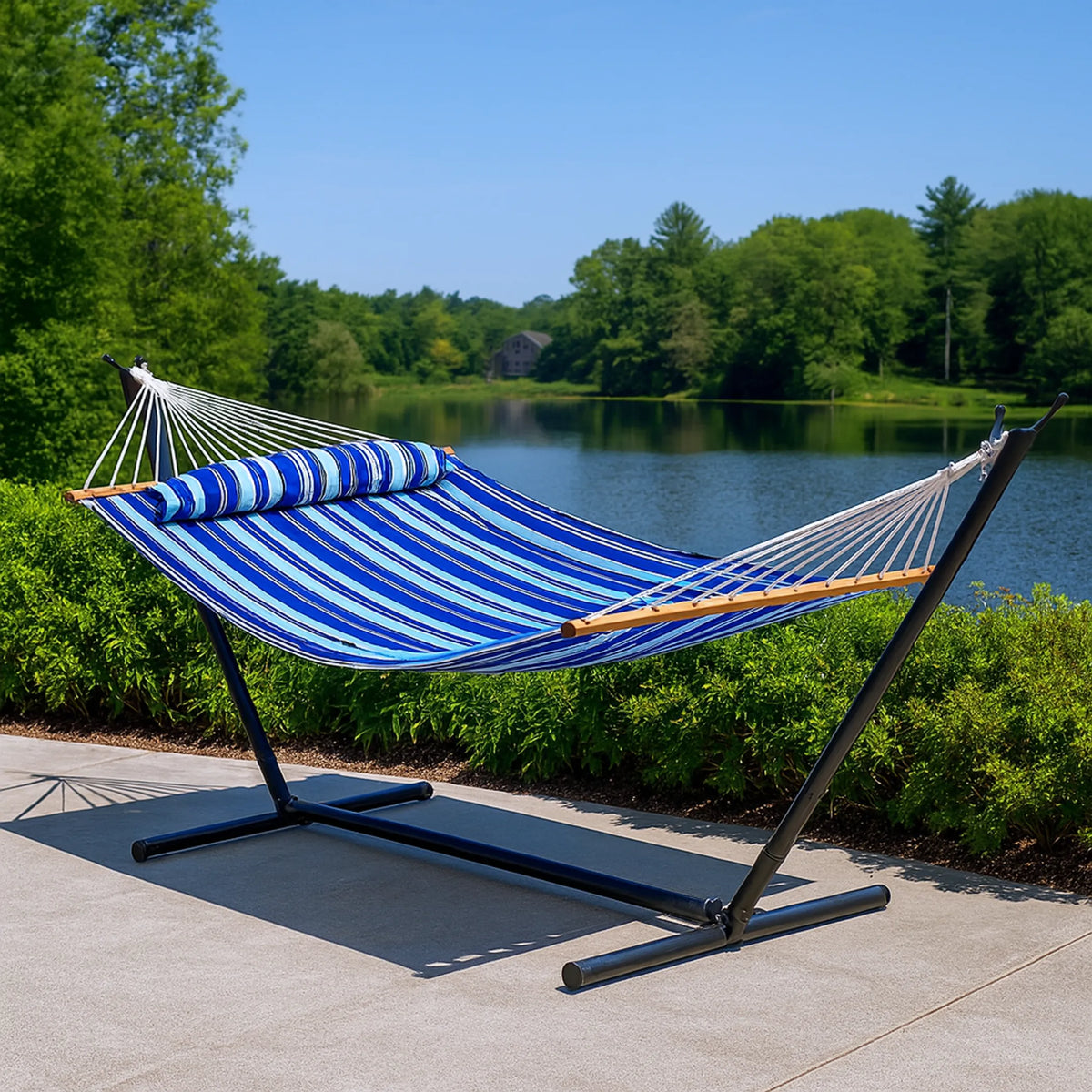 Light Dark Striped Double Hammock