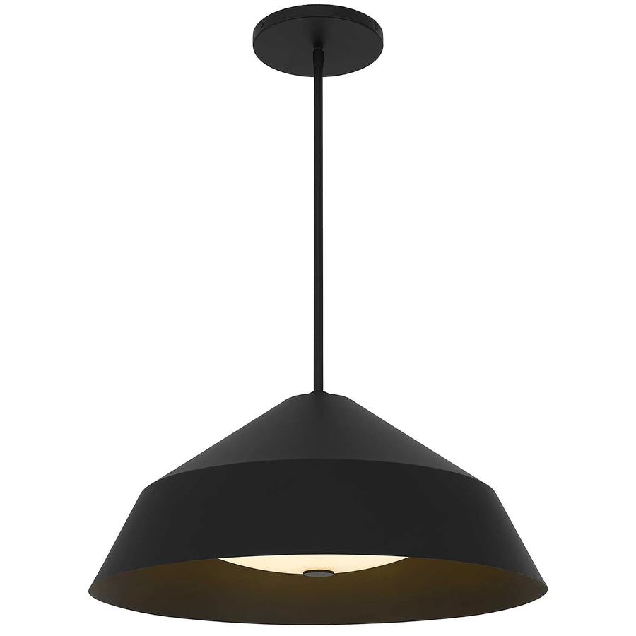 Aluminum Geometric LED Dimmable Outdoor Pendent Hanging Light - Black 22" 1
