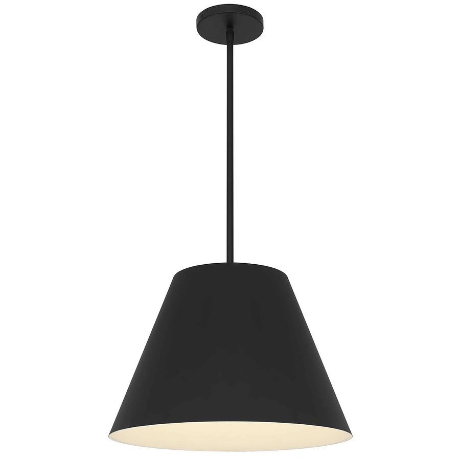 Aluminum Cone LED Dimmable Outdoor Pendent Hanging Light - Black 16" 1