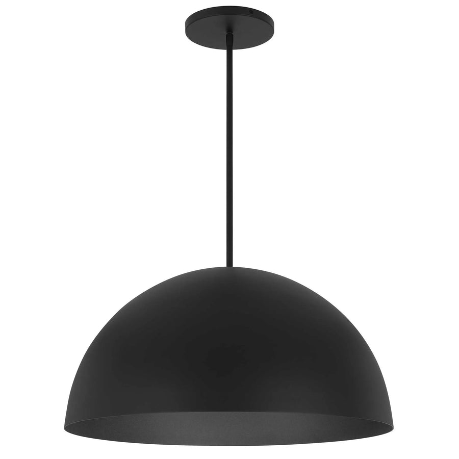 Aluminum Dome LED Dimmable Outdoor Pendent Hanging Light - Black 24" 1