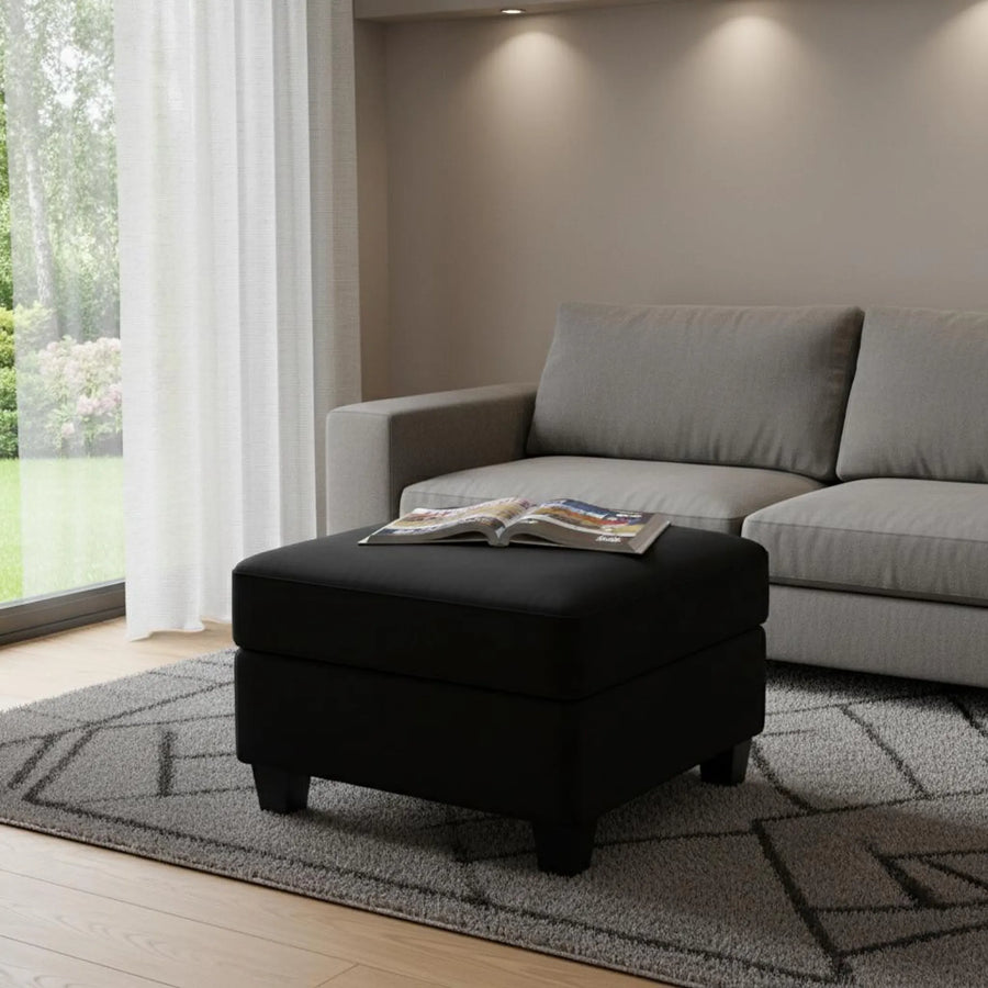 Velvet Storage Ottoman