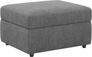 Light Chenille Storage Ottoman