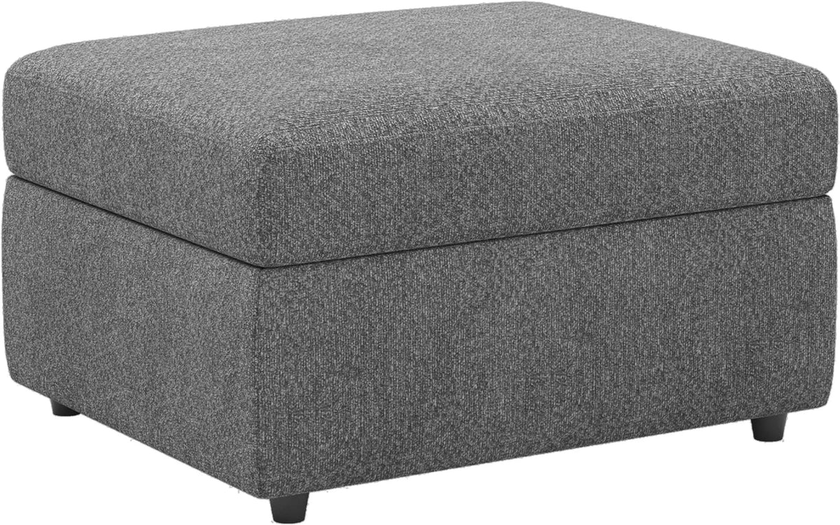 Light Chenille Storage Ottoman
