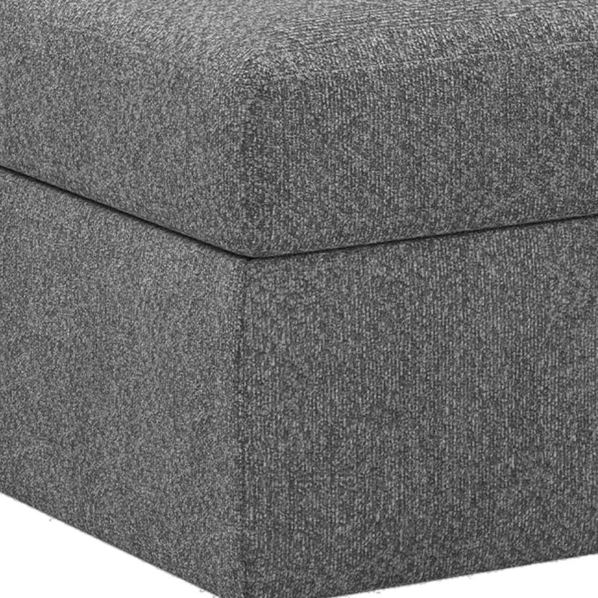 Light Chenille Storage Ottoman