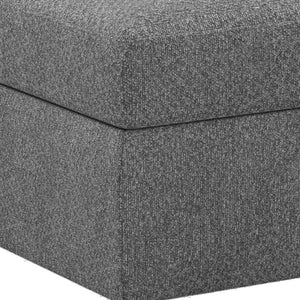 Light Chenille Storage Ottoman