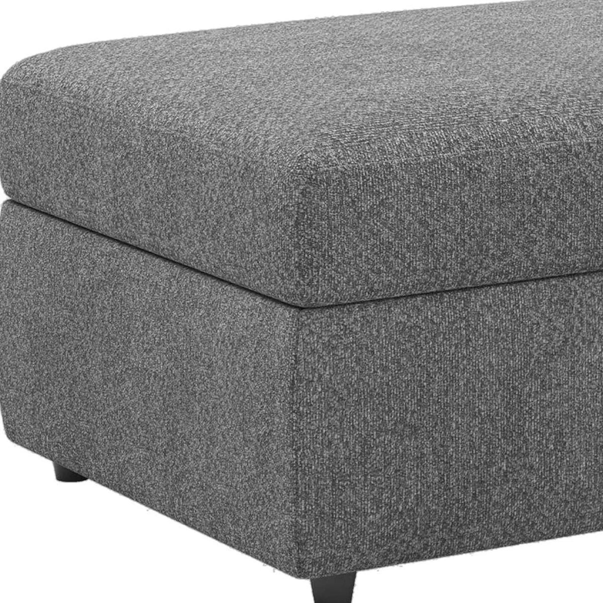 Light Chenille Storage Ottoman