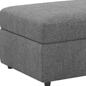 Light Chenille Storage Ottoman
