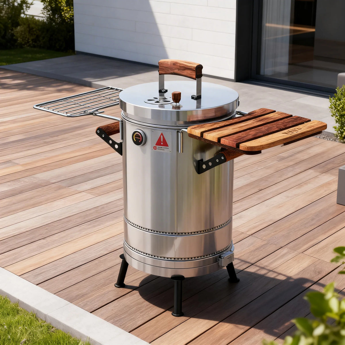 19" X 12" Silver Stainless Steel Portable Smoker Barrel