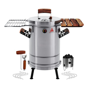 19" X 12" Silver Stainless Steel Portable Smoker Barrel