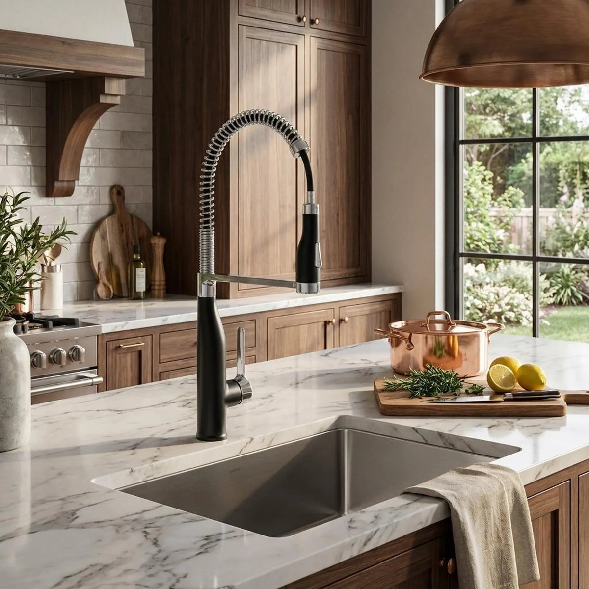 4" Black Stainless Steel Pull-Down Faucet – product image 1