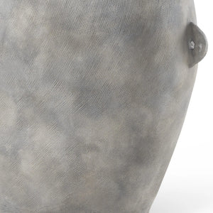 24" Gray Ceramic Amphora Floor Vase