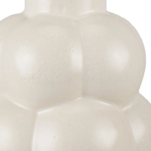 14" Cream Ceramic Modern Abstract Bubbles Table Vase