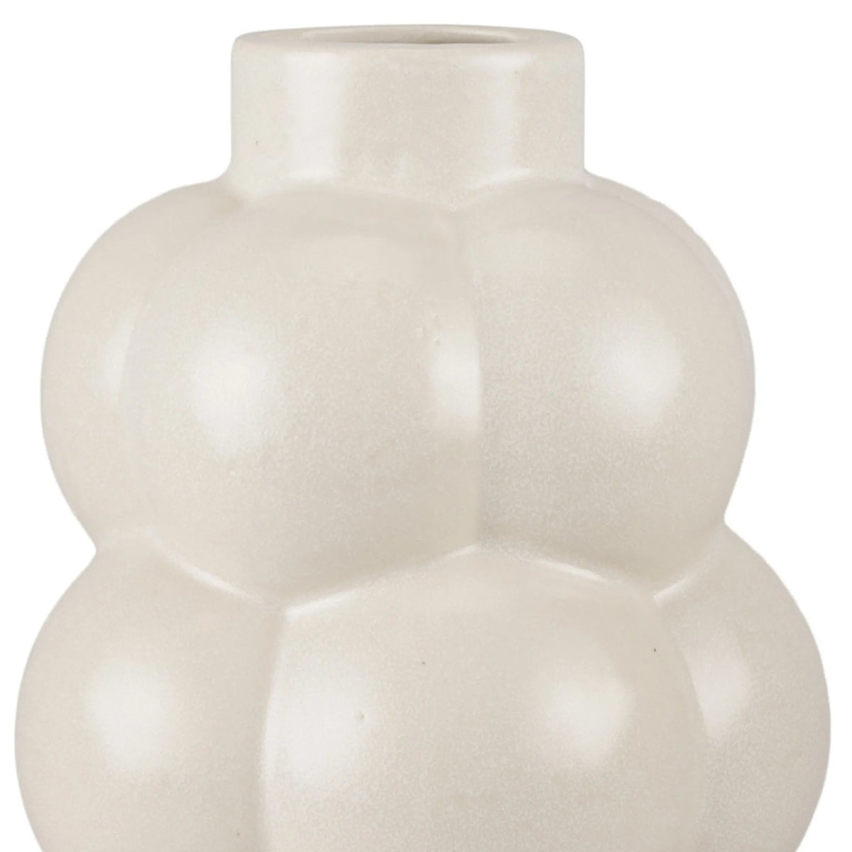 14" Cream Ceramic Modern Abstract Bubbles Table Vase