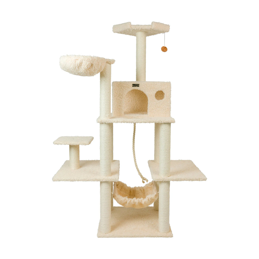 Multi-Level Cat Tree with Hammock, Condo & Lounge Saucer