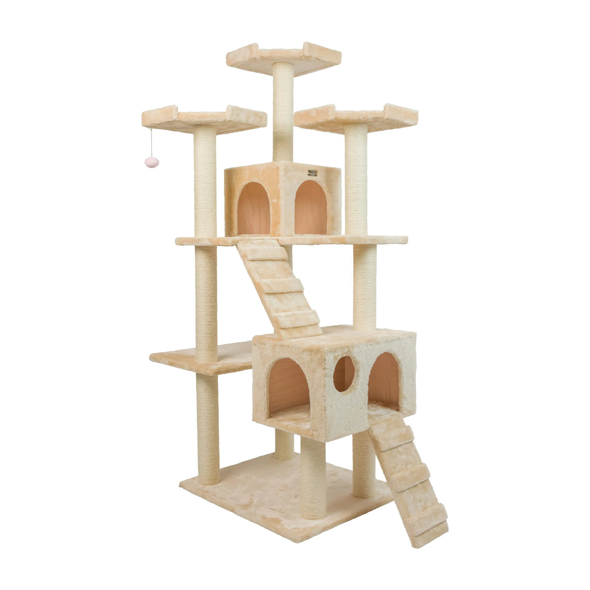74-Inch Cat Tree with Two Condos & Three Perches