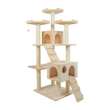 74-Inch Cat Tree with Two Condos & Three Perches