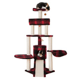 Plush Cat Tree with Basket, Condo & Ramp