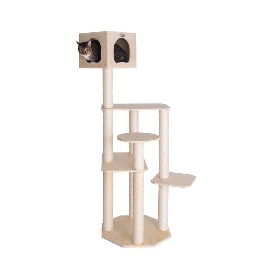 69-Inch Scots Pine Cat Tree with Condo – 5 Levels