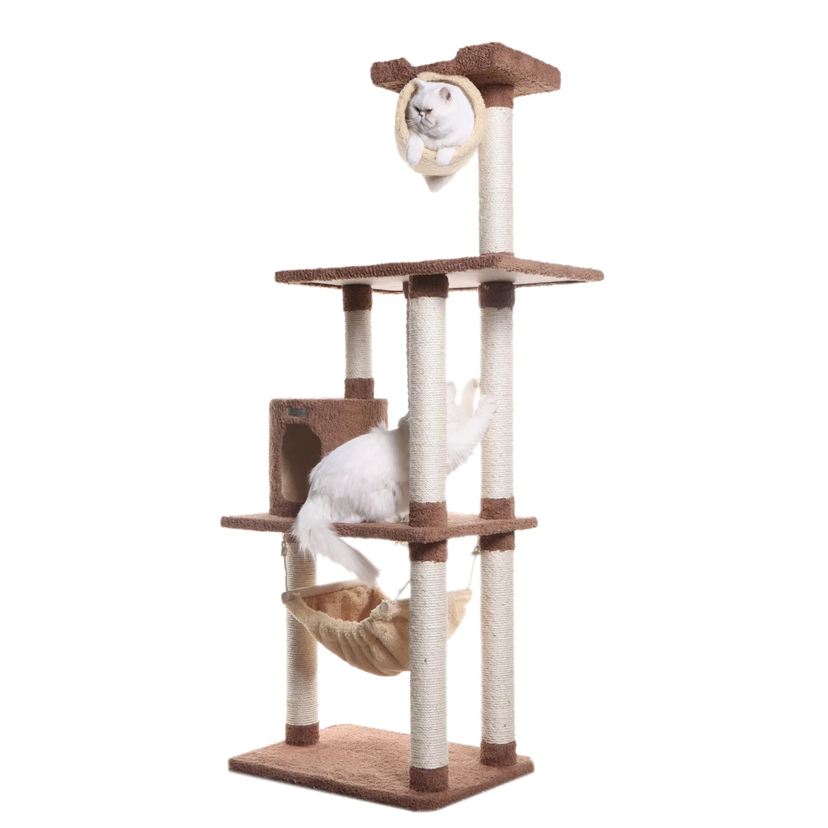70-Inch Cat Tree with Tunnel, Hammock & Rope Swing