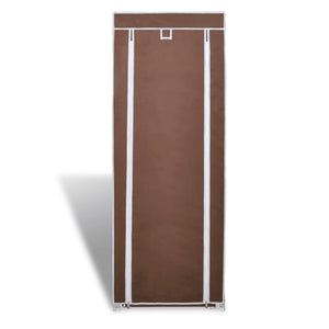 Fabric Shoe Cabinet with Cover 22" x 11" x 64" Brown